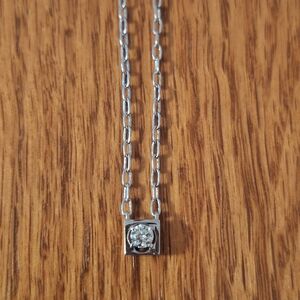 New Women's 925 Sterling Silver And Moissanite Necklace, 16" - 18" Length
